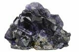 Purple Cuboctahedral Fluorite Crystals on Quartz - China #161822-1